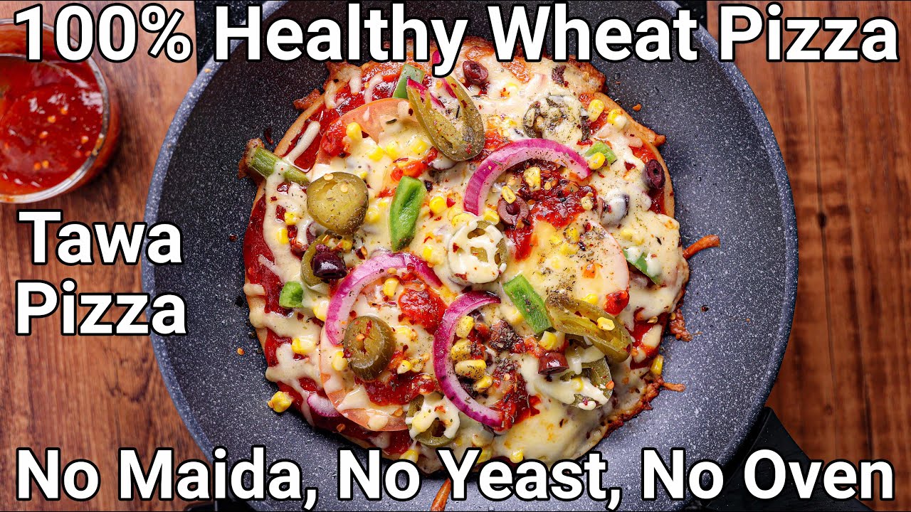 Atta Pizza Recipe in Kadai – No Oven No Maida No Yeast | No Oven Wholemeal Wheat Pizza in Kadai Atta Pizza Recipe in Kadai - No Oven No Maida No Yeast | No Oven Wholemeal Wheat Pizza in Kadai