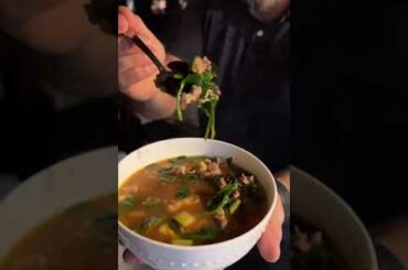 Italian sausage and spinach soup is perfect comfort food