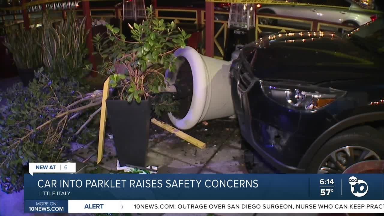 Car into parklet raises safety concerns Car into parklet raises safety concerns