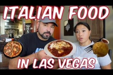 ITALIAN FOOD IN LAS VEGAS - Sicilian Rice Ball, Baked Lasagna Bolognese, and Meat Lovers Pizza