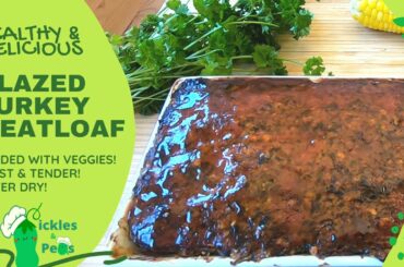 This Gluten-Free Turkey Meatloaf is Super Moist and Packed with Veggies.  Topped with a sweet glaze.