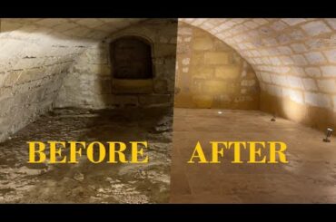 Before and After Transforming a Neglected 200 Year Old Bordeaux Wine Cellar / Cave