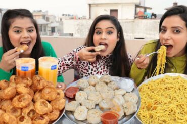 Golgappa, Maggi and Momos Eating Challenge | Pani Puri, Momos, Maggi Competition | Food Challenge
