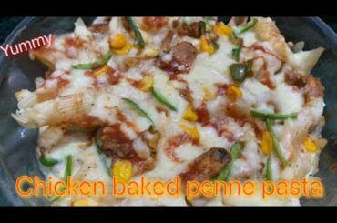 Baked pasta recipe | Chicken baked pasta with white sauce | Homemade Italian food | New pasta recipe