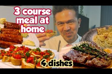 3 course fine dining menu for special occassion. Date night ideas and recipes at home.