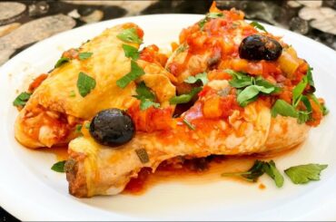 CHICKEN CACCIATORE cooked in Italy (pollo alla cacciatora) #chickencacciatore
