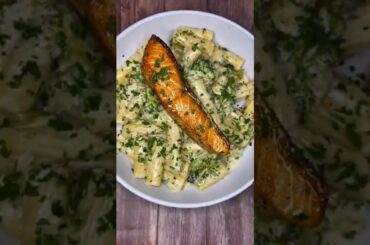 Making Salmon Alfredo Pasta | Easy Recipe Compilation | Delicious Food Ideas | #Shorts