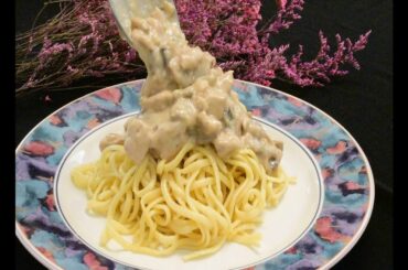 The best Creamy mushroom chicken spaghetti. Spaghetti Recipes | Italian Food | chicken and mushroom.