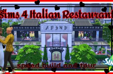 Sims 4 Italian Restaurant speed build & tour