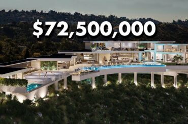 Inside $72,500,000 Los Angeles Mega Mansion with 100 FOOT Infinity POOL!