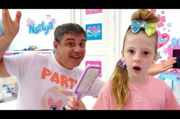 Dad helps Nastya become self-confident