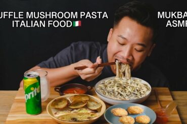 (SUB) ITALIAN FOOD, TRUFFLE MUSHROOM PASTA MUKBANG ASMR EATING SHOW