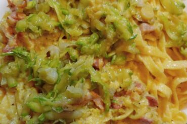 ITALIAN RECIPE:TAGLIOLINI CON PANCETTA E ZUCCHINE