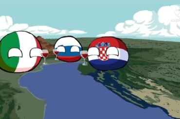italy, slovenia and croatia banging glasses of wine