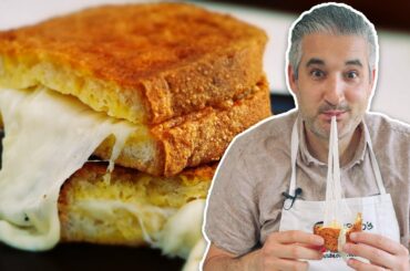 The Cheesiest FRIED MOZZARELLA SANDWICH Like an Italian (Mozzarella in Carrozza)