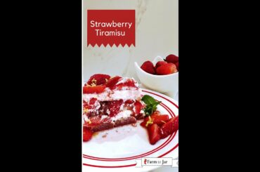 Italian Strawberry Tiramisu Cake: No-Cook Desssert #shorts