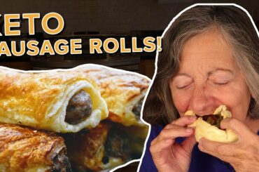The Best Italian Keto Sausage Rolls!  With Fried Peppers and Onions