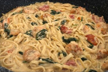 Creamy Shrimp Pasta I Linguine Pasta Recipe - Mel's Cooking Journey