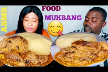 AFRICAN FOOD MUKBANG ,GOAT MEAT EGUSI SOUP + FUFU  #africanfood #mukbang #Italy