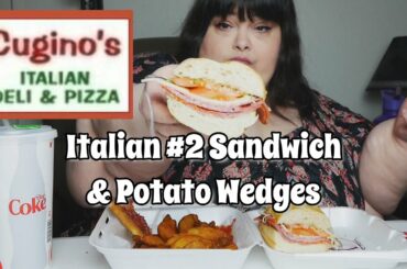 Cugino's Italian Deli & Pizza * Italian #2 Sandwich & Potato Wedges Mukbang