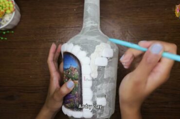 Bottle art/altered bottle/Wine bottle craft/bottle decoration/art and craft/CreativeCat
