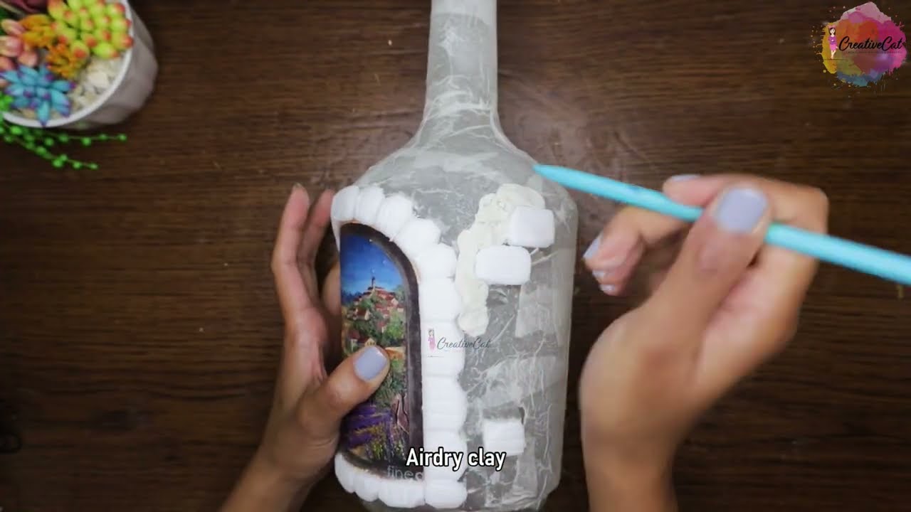 Bottle art/altered bottle/Wine bottle craft/bottle decoration/art and craft/CreativeCat Bottle art/altered bottle/Wine bottle craft/bottle decoration/art and craft/CreativeCat