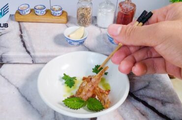 How to cook Miniature Garlic Butter Shrimp with Lemon | Best Shrimp Ever Recipe / ASMR Cooking Mini