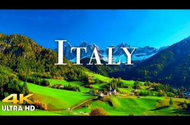 FLYING OVER ITALY (4K UHD) Amazing Beautiful Nature Scenery with Relaxing Music | 4K VIDEO ULTRA HD