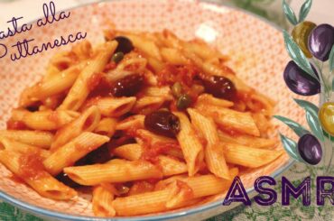 ASMR Cooking Italian Food - Pasta alla Puttanesca Tutorial (Soft Spoken)