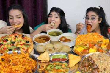 Indian Food Vs Chinese Food Vs Italian Food Challenge | Golgappa, Samosa, Noodles, Pizza, Pasta etc.