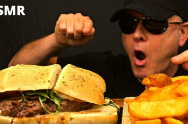 ASMR ITALIAN FOOD RECIPE : PANCETTA MOZZARELLA & PEPPERONI BURGER PESTO & POTATOES SONS SAURO ASMR *