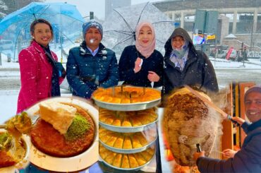 Snowfall In Istanbul Turkey | Breakfast In Istanbul | Kunafa | Doner Kabab | Istanbul Tour in Winter