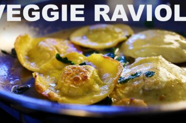 Pan-fried vegetable ravioli
