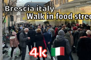 4k | Brescia Italy | Food Street Walk | Prowalk Italy Vlog | Prowalk Tours