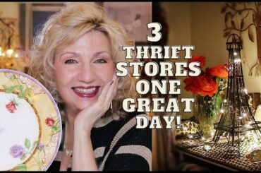 1 DAY - THREE THRIFT STORES! AMAZING HAUL! Decorating with Vintage Finds!