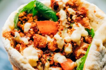 Italian Herb Tofu Wraps with Garlicky Hummus Sauce | Minimalist Baker Recipes