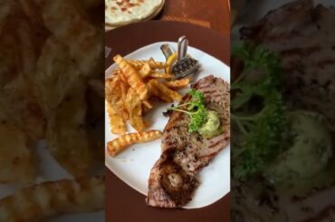 Italian food, grilled steak, potatoe fries