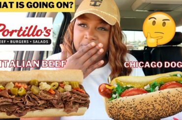 I'M BACK !!  PORTILLO'S MUKBANG , CHICAGO DOG + ITALIAN BEEF