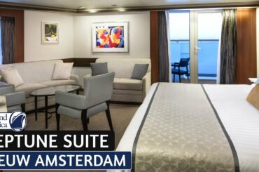 HAL Nieuw Amsterdam | Aft Neptune Suite Full Walkthrough Tour & Review 4K | Holland America Line