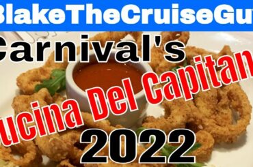 Carnival Cruise Italian Restaurant Cucina Del Capitano Menu