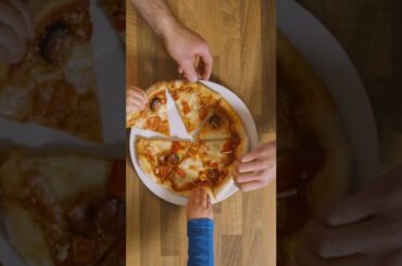 Top View Family Each Take Slice of Pizza #Shorts