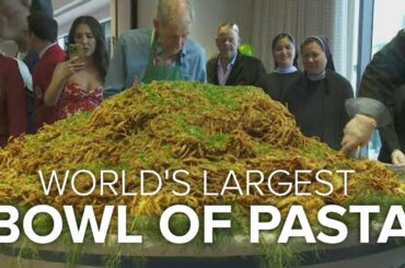 Italian-American St Joseph Society serves up world's biggest bowl of pasta