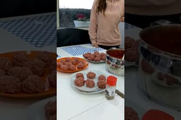 Italian mama prepares baked gnocchi and meatballs #italian #italiancooking #gnocchi