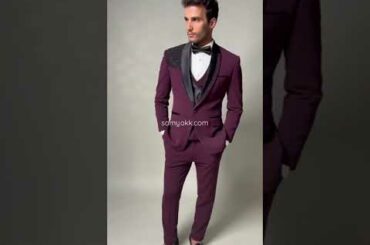 Wine Stone Embroidered Italian Tuxedo Suit-SL3266