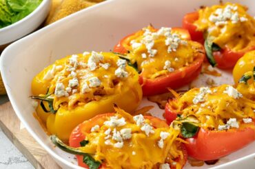 Keto Stuffed Bell Peppers Recipe [Buffalo Chicken]