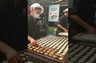 Great Skill Cooking Poffertjes, Sweet Small Pancakes from Holland. Italy Street Food