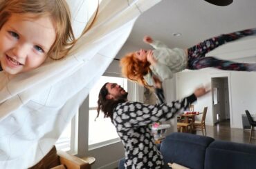 COOKiNG PANCAKE KiDS!!  Morning Breakfast routine with Chef Dad and playing in our new backyard snow