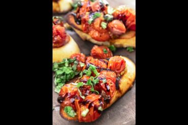 Blistered Tomato Bruschetta! #shorts #bruschetta #tomatoes #blisteredtomatoes #appetizer #easyrecipe