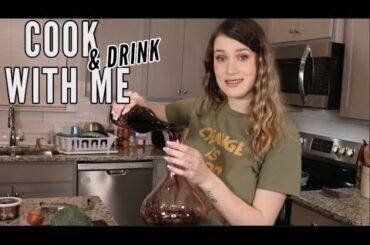 COOK & DRINK WINE WITH ME *fettuccine alfredo edition*