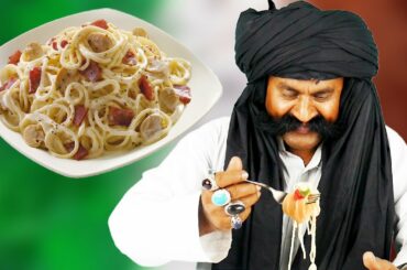Tribal People Try Italian Pasta {Carbonara}